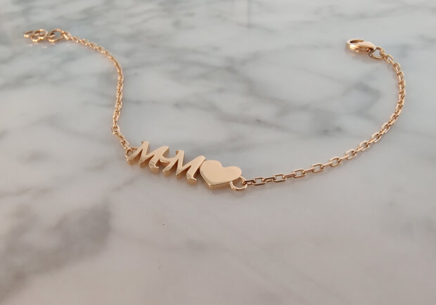 Soulz Initials heart Bracelet 18 ct gold