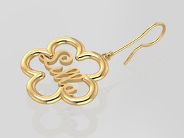 Name in flower earring GOLD