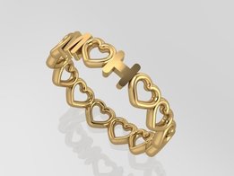 Initial Ring All Hearts Gold 18KT