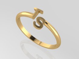 Initial Ring Wire Gold 18KT